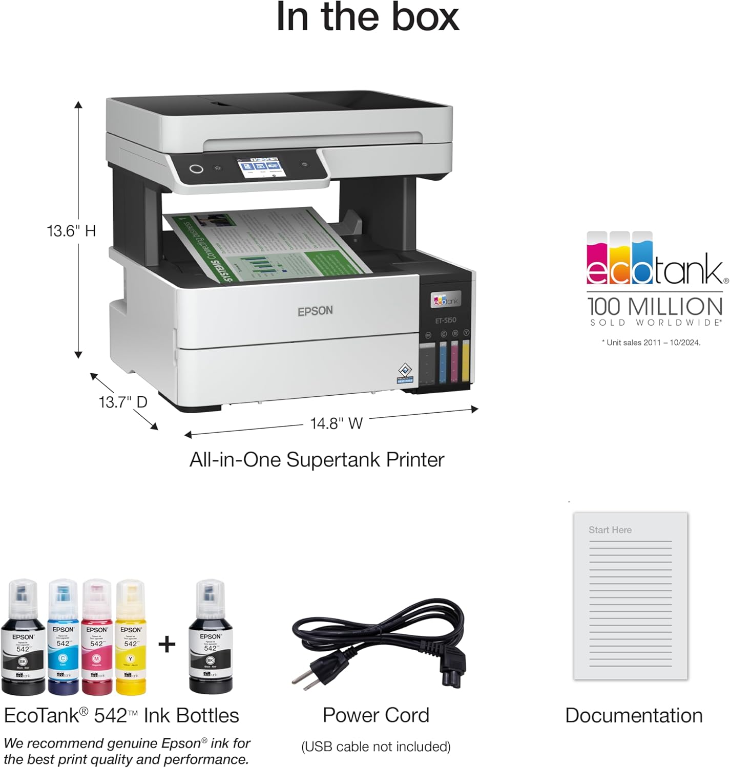 EcoTank Pro ET-5150 Wireless All-in-One Supertank Printer all product image