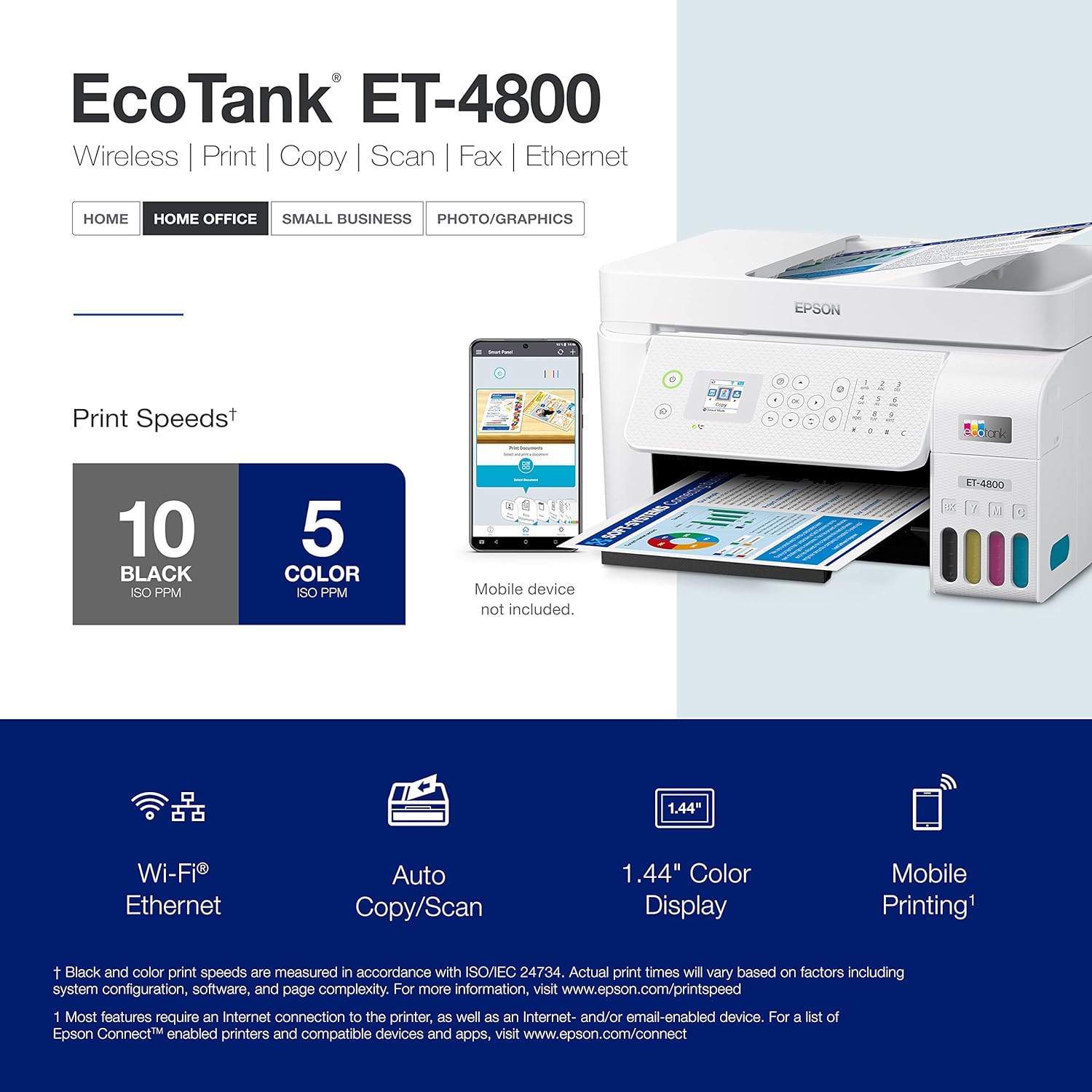 Epson EcoTank ET-4800 Wireless All-in-One Cartridge-Free Supertank Printer all product image