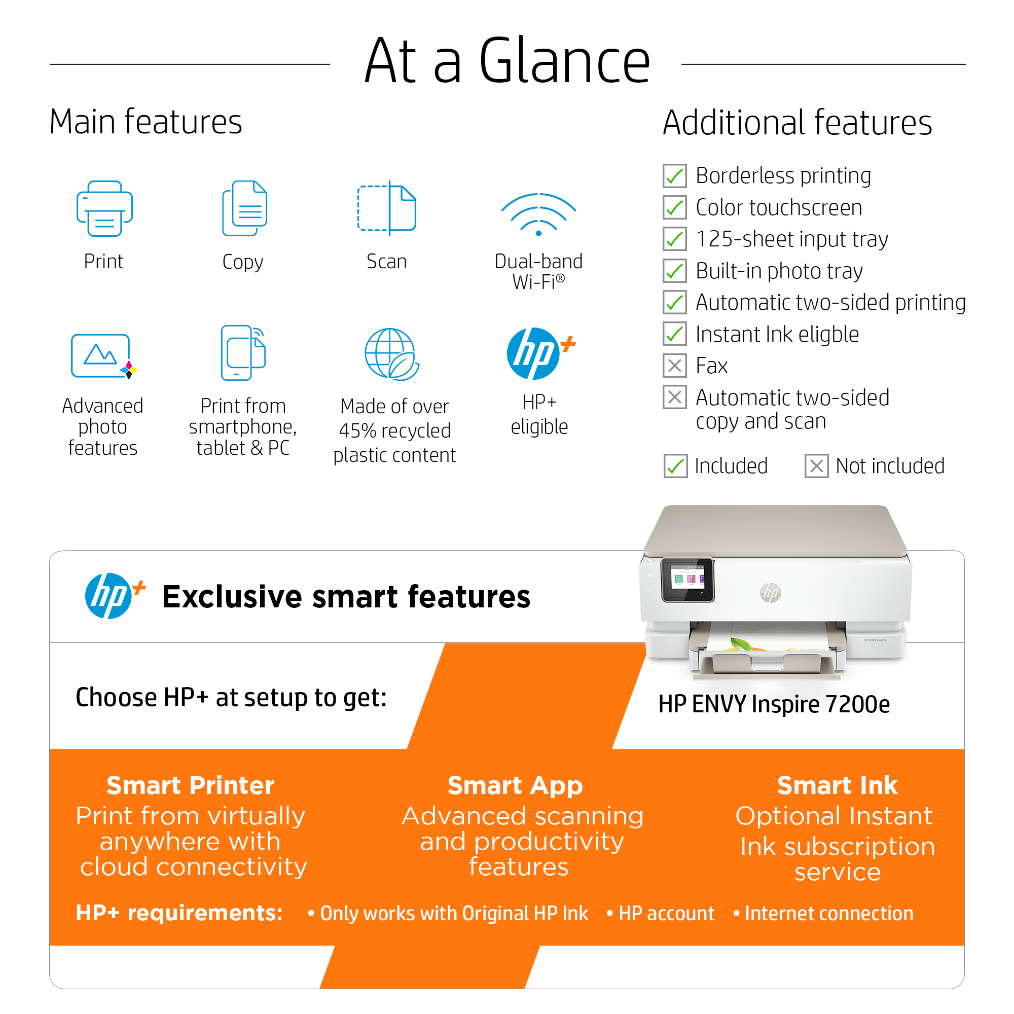HP ENVY Inspire 7255e All-in-One Printer all product image
