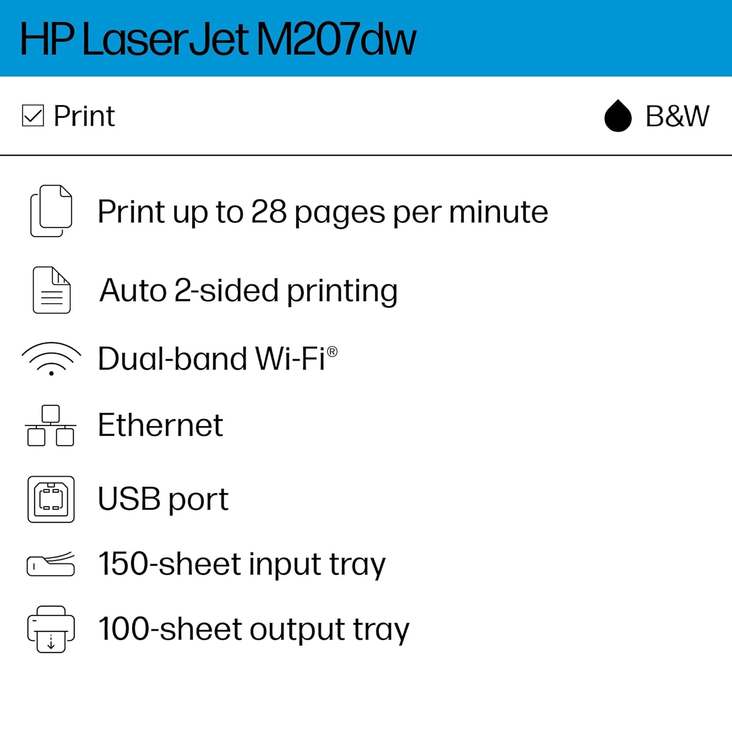 HP LaserJet M207dw Printer all product image