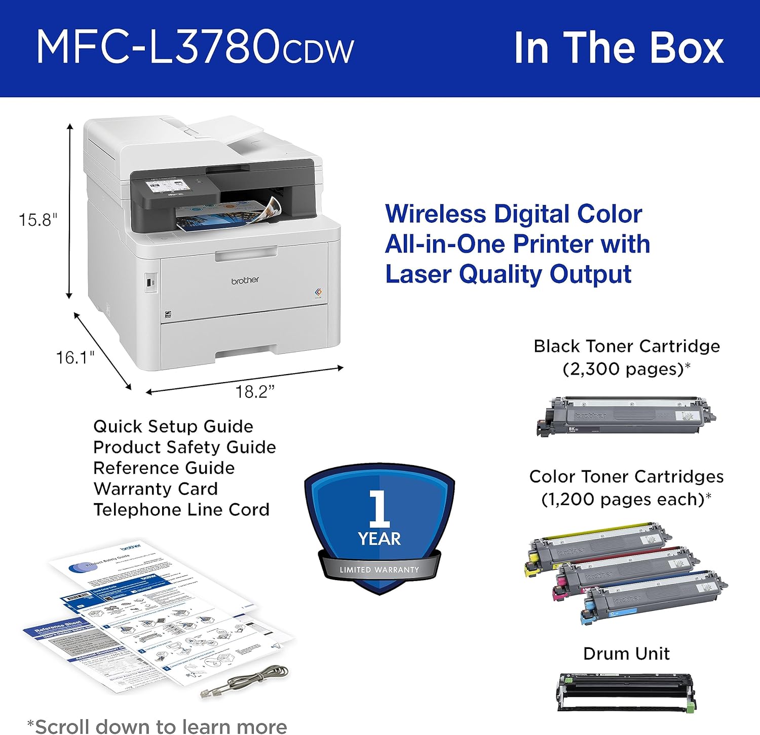 Brother MFC-L3780CDW Digital Color All-in-One Printer all product image